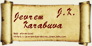 Jevrem Karabuva vizit kartica